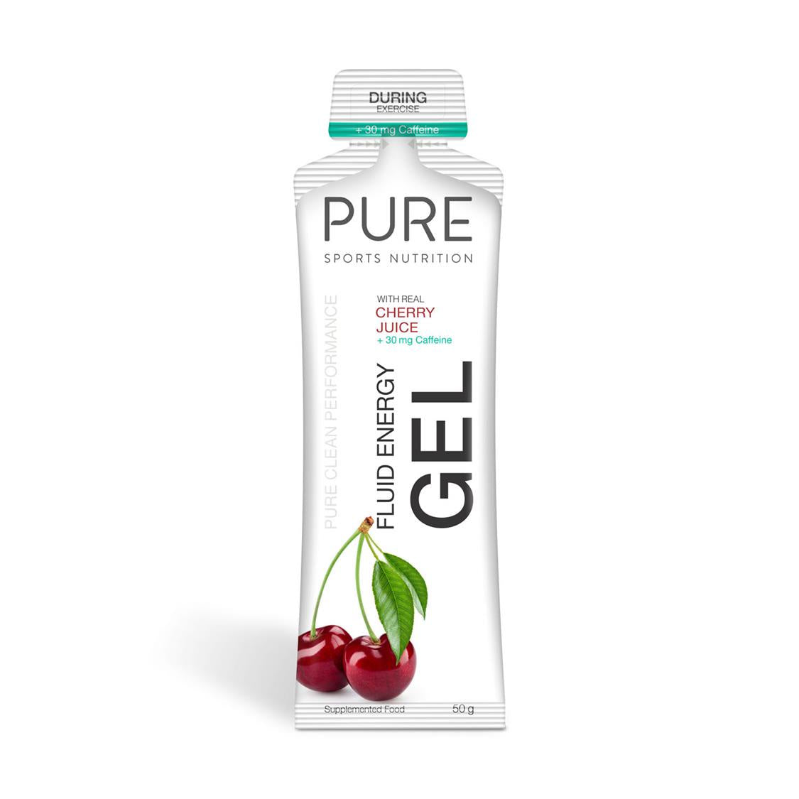 Pure - 50g Fluid Energy Gels - Cherry + Caffeine